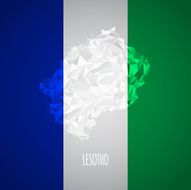 Low Poly Lesotho with National Colors