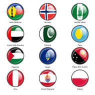 Set circle icon Flags of world sovereign states N5