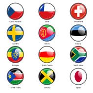 Set circle icon Flags of world sovereign states N6