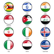 Set circle icon Flags of world sovereign states N9