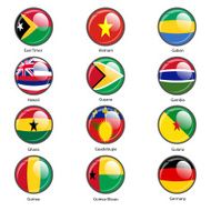 Set circle icon Flags of world sovereign states N10