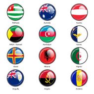 Set circle icon Flags of world sovereign states N11