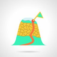 Mountain route flat vector icon