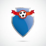Blue Silver Protection Shield Football