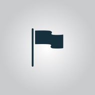 Flag icon Location marker symbol Flat design style N11