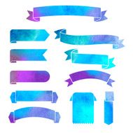 vector watercolor colorful ribbons banners N2