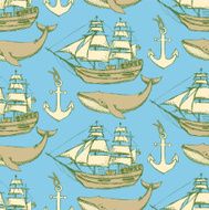 Sketch sea vintage style