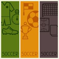 Sports banners with soccer football symbols