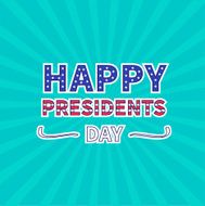 Blue sunburst with ray of light Presidents Day background flat