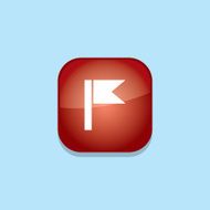 flag button icon flat vector illustration eps10