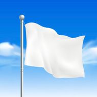 blank white flying flag