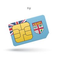 Fiji mobile phone sim card with flag