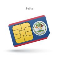 Belize mobile phone sim card with flag