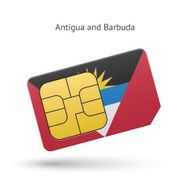 Antigua and Barbuda phone sim card with flag