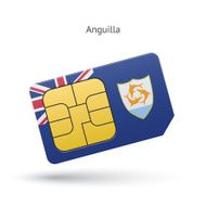 Anguilla mobile phone sim card with flag