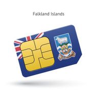 Falkland Islands mobile phone sim card with flag