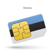 Estonia mobile phone sim card with flag