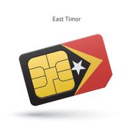 East Timor mobile phone sim card with flag
