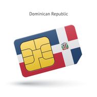 Dominican Republic mobile phone sim card with flag