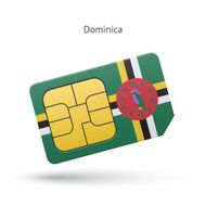 Dominica mobile phone sim card with flag