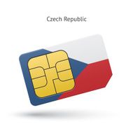 Czech Republic mobile phone sim card with flag
