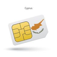 Cyprus mobile phone sim card with flag