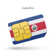 Costa Rica mobile phone sim card with flag