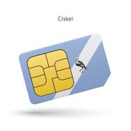 Ciskei mobile phone sim card with flag