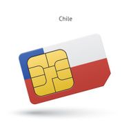 Chile mobile phone sim card with flag