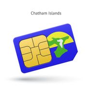Chatham Islands mobile phone sim card with flag