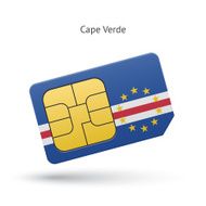 Cape Verde mobile phone sim card with flag