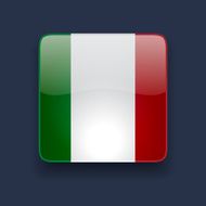 Square icon with flag of Italy
