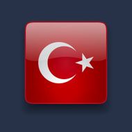 Square icon with flag of Turkey N2