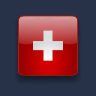 Square icon with flag of Switzerland