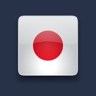 Square icon with flag of Japan