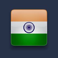 Square icon with flag of India N2