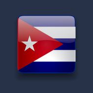 Square icon with flag of Cuba