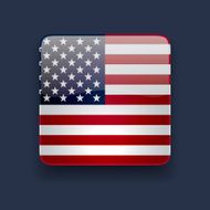 Square icon with flag of the USA N2