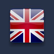 Square icon with flag of the UK