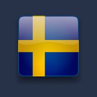 Square icon with flag of Sweden
