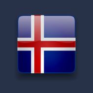 Square icon with flag of Iceland