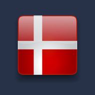 Square icon with flag of Denmark