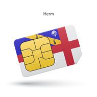 Herm mobile phone sim card with flag