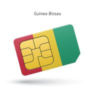 Guinea-Bissau mobile phone sim card with flag