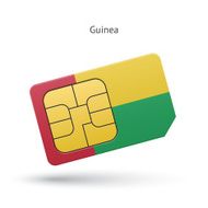 Guinea mobile phone sim card with flag