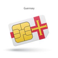 Guernsey mobile phone sim card with flag