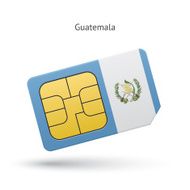 Guatemala mobile phone sim card with flag
