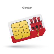 Gibraltar mobile phone sim card with flag