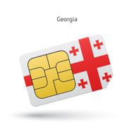 Georgia mobile phone sim card with flag