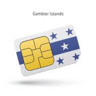 Gambier Islands mobile phone sim card with flag